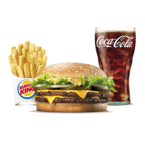 Gigantic Big King XXL menu with beer & classic French fries