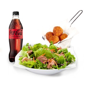 Mediterranean salad menu deal with Coke